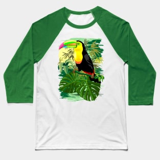 Toucan in Green Amazonia Rainforest Baseball T-Shirt